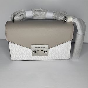 NWT Michael Kors Small Rose Crossbody Bag Bright White Flap Closure
